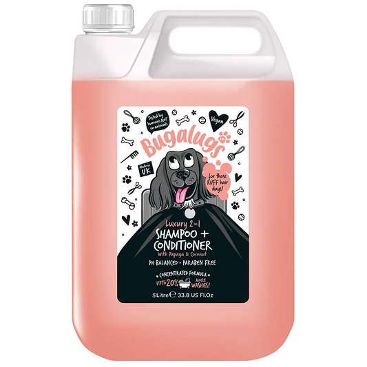 Bugalugs Luxury 2 In 1 Papaya & Coconut Dog Shampoo & Conditioner 5L / 1.12Gallon