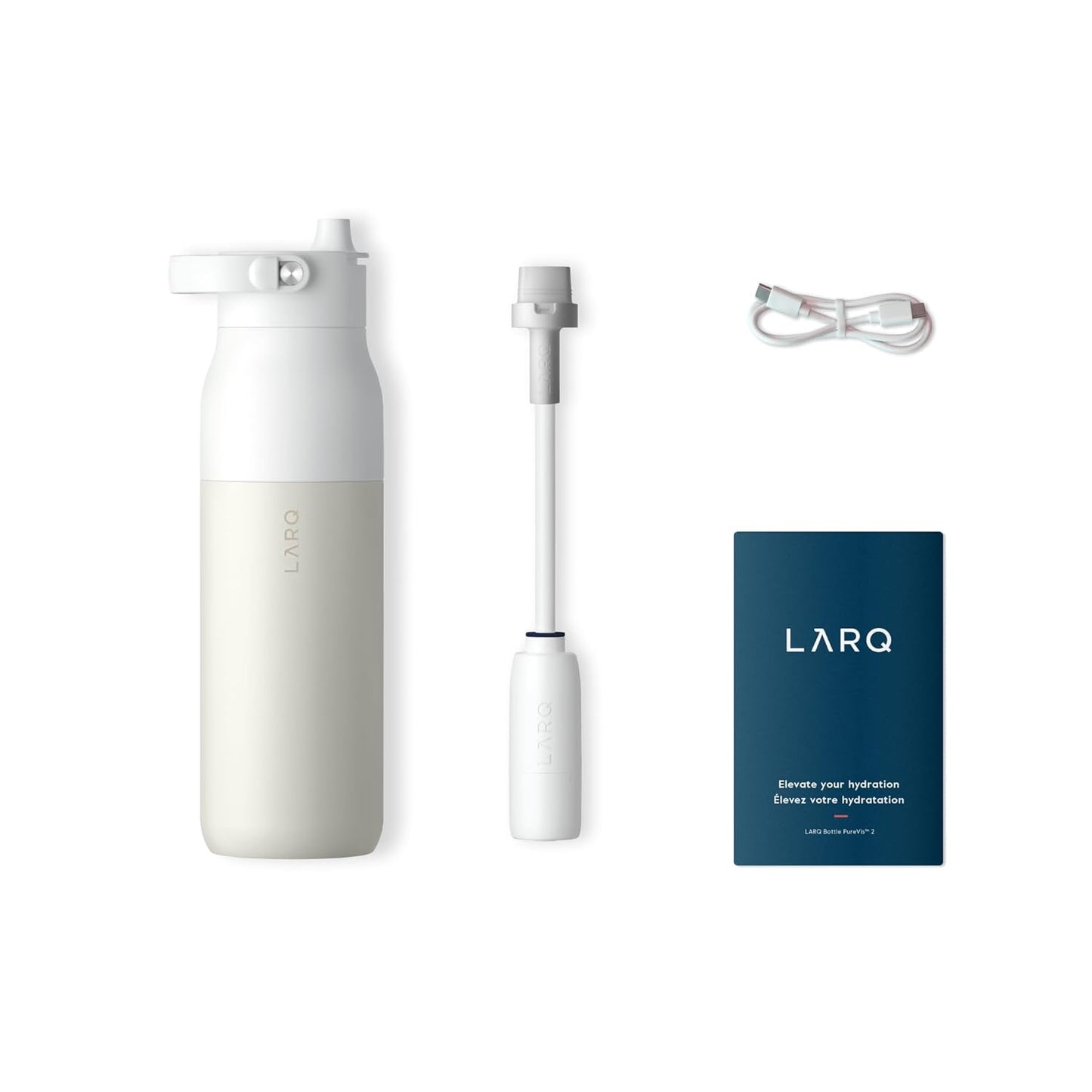 LARQ PureVis 2 Granite White 1L / 34oz - with Essential Bottle Filter