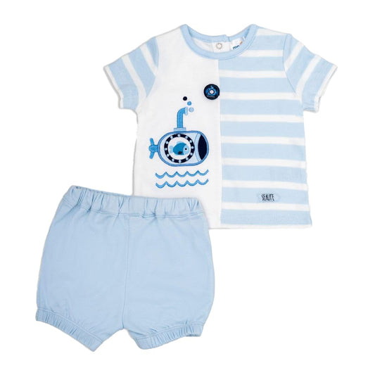 MOON 100% Cotton T-Shirt and Shorts 0-3M Blue - Little Submarine