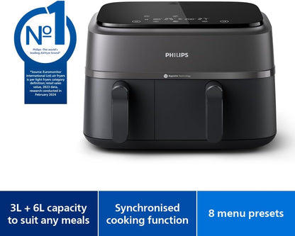 Philips Dual Basket AirFryer 3000 Series - Black