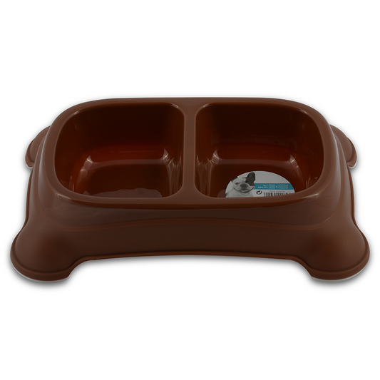 M-PETS Plastic Double Bowl Assorted Colors 2x650ml