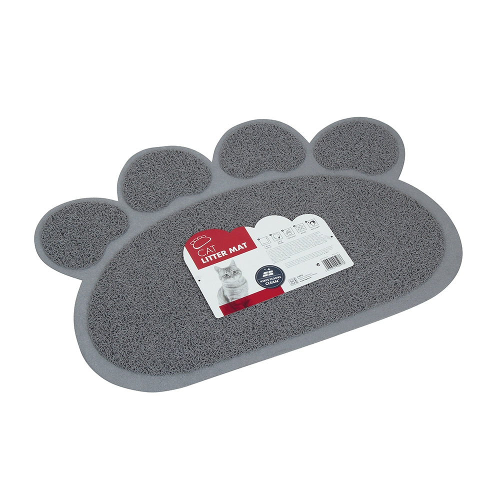 M-PETS Paw Cat Litter Mat Gray