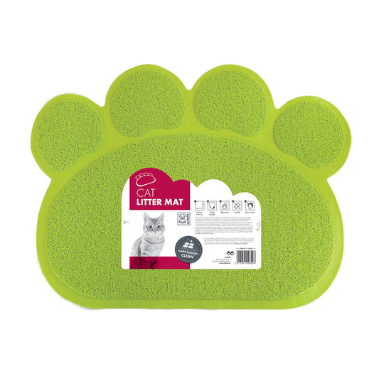 M-PETS Paw Cat Litter Mat Green