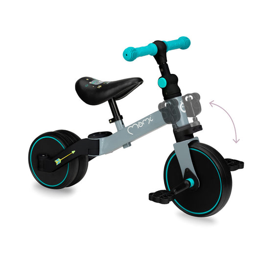 MoMi Loris 4 In 1 Ride-On Bike - Gray/Turquoise