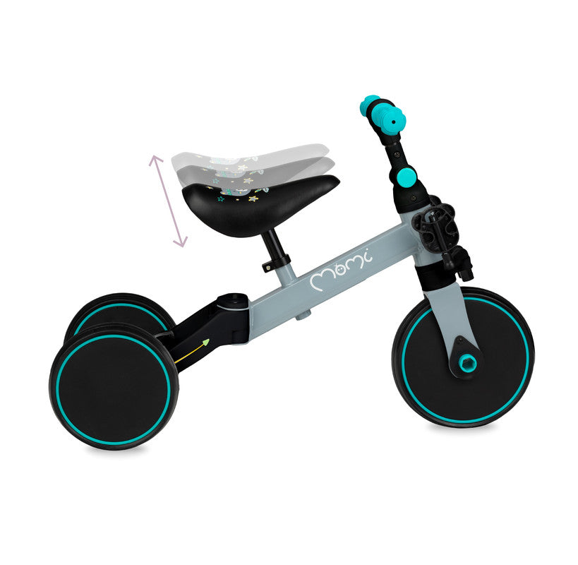 MoMi Loris 4 In 1 Ride-On Bike - Gray/Turquoise