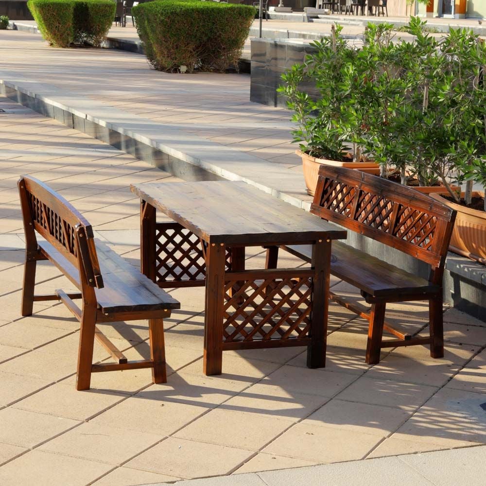 Yatai Solid Wood Outdoor Table & Chair Set