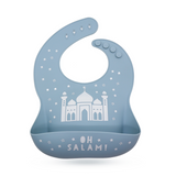 Once Upon a Dua - Lux Silicone Baby Bib - Dusty Blue
