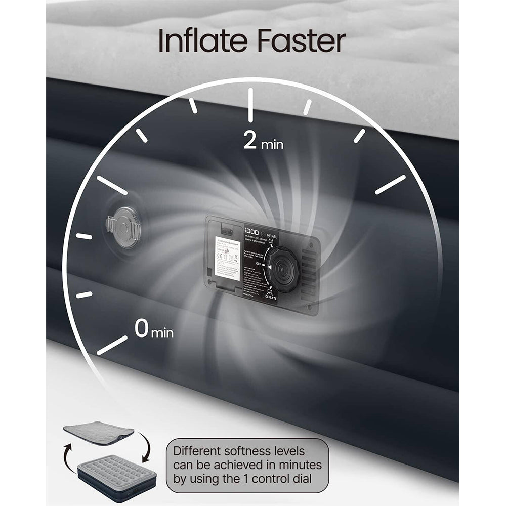 IDOO Air Bed Inflatable Double Mattress with Built-in Electric Pump