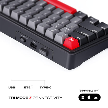 Cybeart Akula 65 - Compact 65% Tri-Mode Wireless RGB Gaming Keyboard - Signature Edition