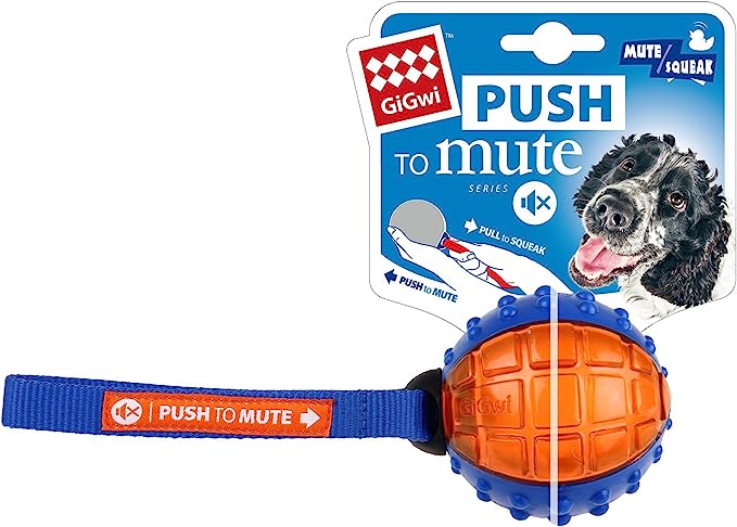 Gigwi Regular Ball Push To Mute Solid Blue / Orange