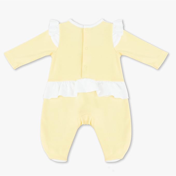 MOON 100% Cotton Sleepsuit 0-1M Yellow - Lemon Hearts