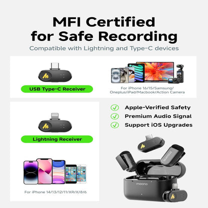 Maono - WM622 PBC2 Wireless Lavalier Microphone