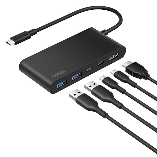 Belkin 5 Port USB-C Hub with Dual USB-A, USB-C & HDMI Port