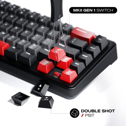 Cybeart Akula 65 - Compact 65% Tri-Mode Wireless RGB Gaming Keyboard - Signature Edition