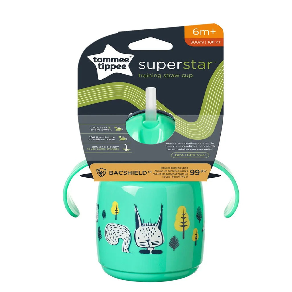 Tommee Tippee - Babies Superstar Sippee Training Cup Sippy Straw Bottle, 300ml 6m+