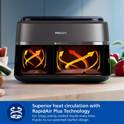 Philips Dual Basket AirFryer 3000 Series - Black