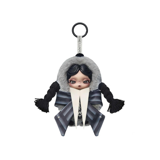 Pop Mart Skullpanda X Wednesday Nevermore Academy Plush Doll Pendant Box
