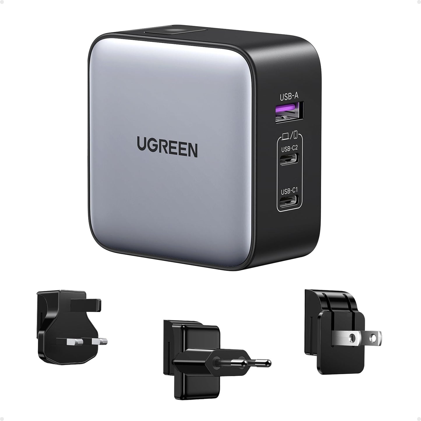 UGreen 3 Port 65W Nexode Universal Travel Adapter
