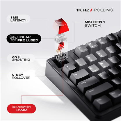 Cybeart Akula 99 - Compact Full Size Tri-Mode Wireless RGB Gaming Keyboard - Signature Edition