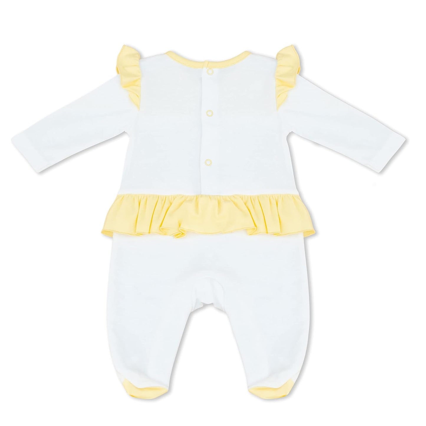 MOON 100% Cotton Sleepsuit 1-3M Yellow & White - Lemon Hearts