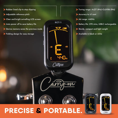 Carry-On RCT-1BK USB Rechargeable Clip-on Tuner With Large Swivel LCD