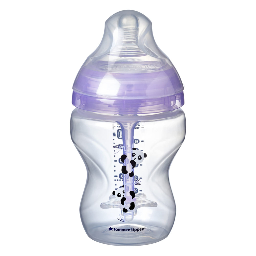 Tommee Tippee - Advanced Anti-Colic Feeding Bottle, 260ml x1 - Girl