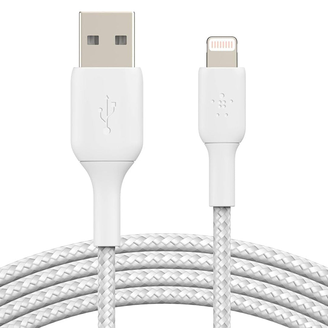 Belkin Premium Braided A-Ltg Cable 3M, White