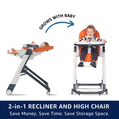 Peg Perego - Siesta Follow Me Highchair - Arancia