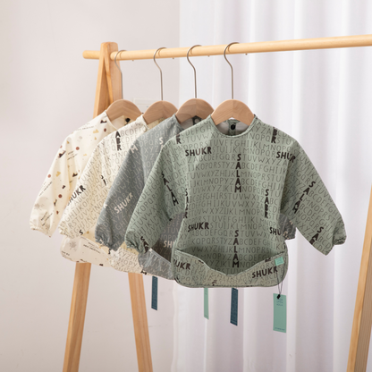 Once Upon a Dua - Long Sleeved Pocket Bib with Carry Pouch - Sage