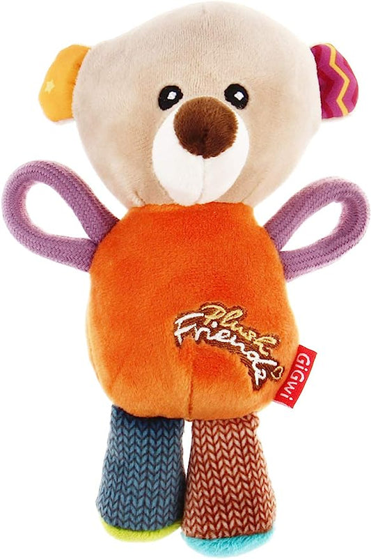 Gigwi Plush Friendz Squeaker Dog Toy Bear