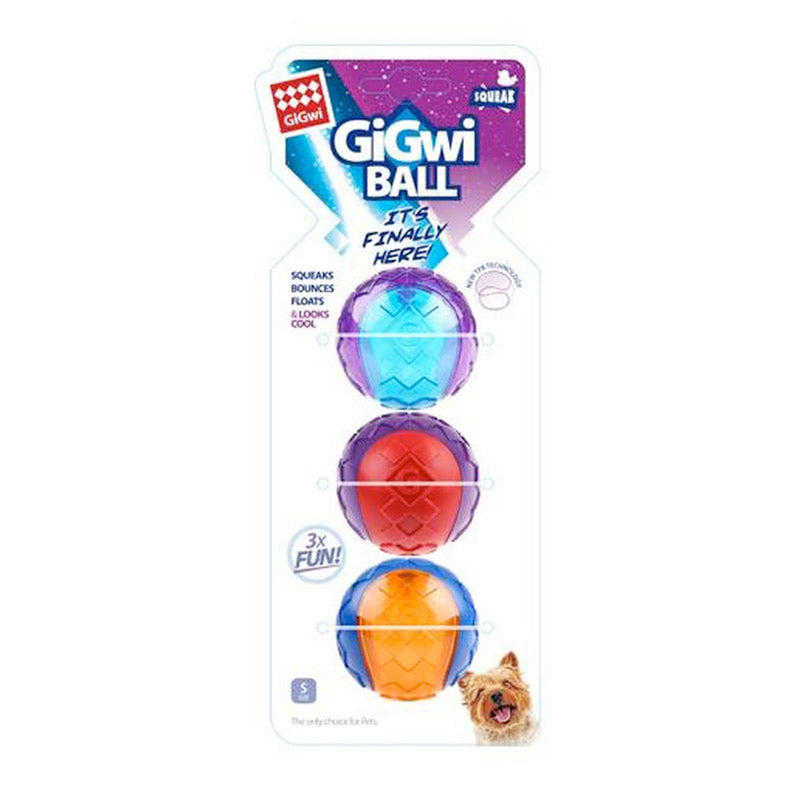 GiGwi Squeaker Ball Set Multicolor Solid Transparent 3pcs