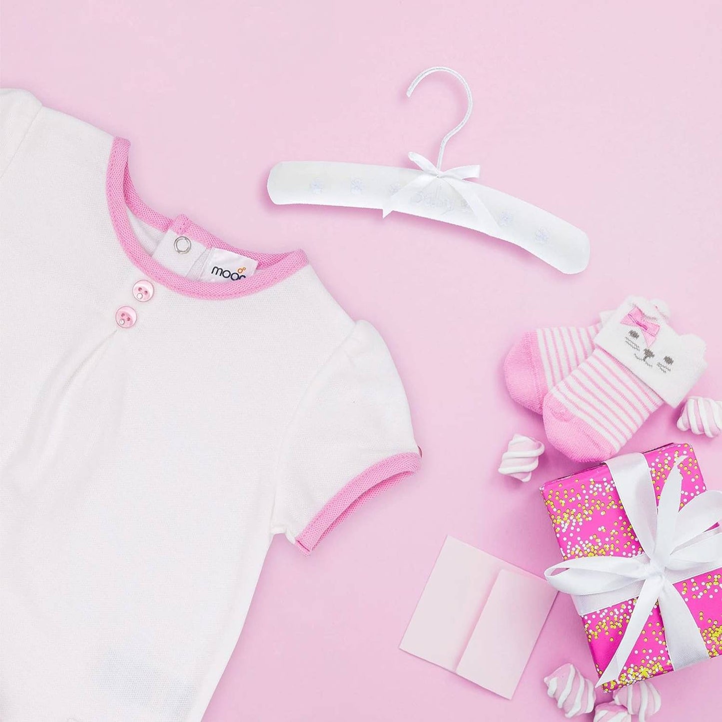 MOON 100% Cotton Top & Bloomer 6-9M Pink - Pink Stripes