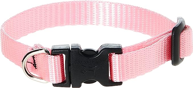 LupinePet Basics Adjustable Collar for Dogs 6-9" Pink 1/2"