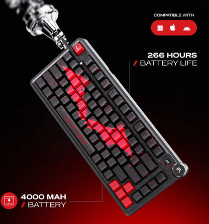 Cybeart Nighthawk 75 - The Batman - TKL Tri-Mode Wireless RGB Gaming Keyboard