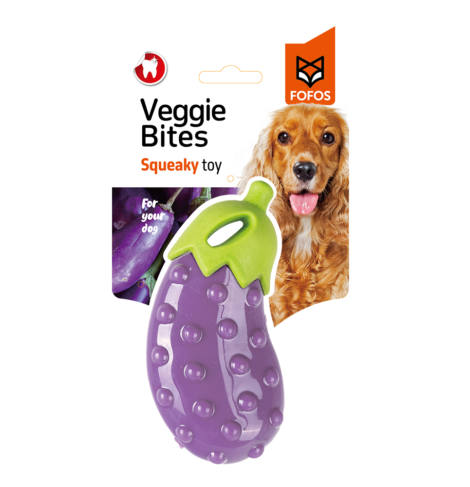 FOFOS Veggi Bites Eggplant M/L Dog Toy