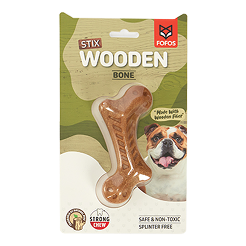 FOFOS Woodplay Bone Dog Toy