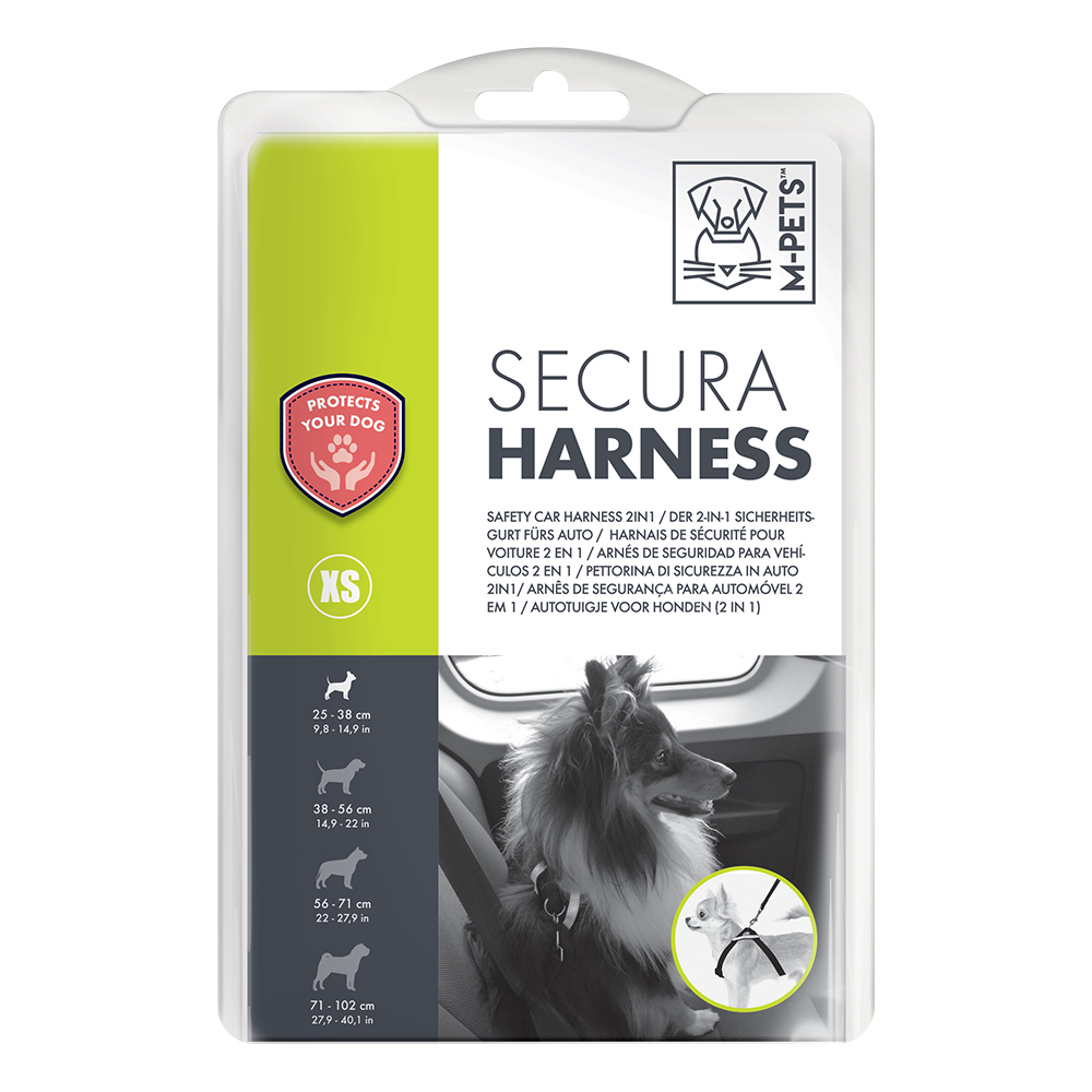 حزام أمان السيارة Secura 2 في 1 من M-PETS مقاس XS