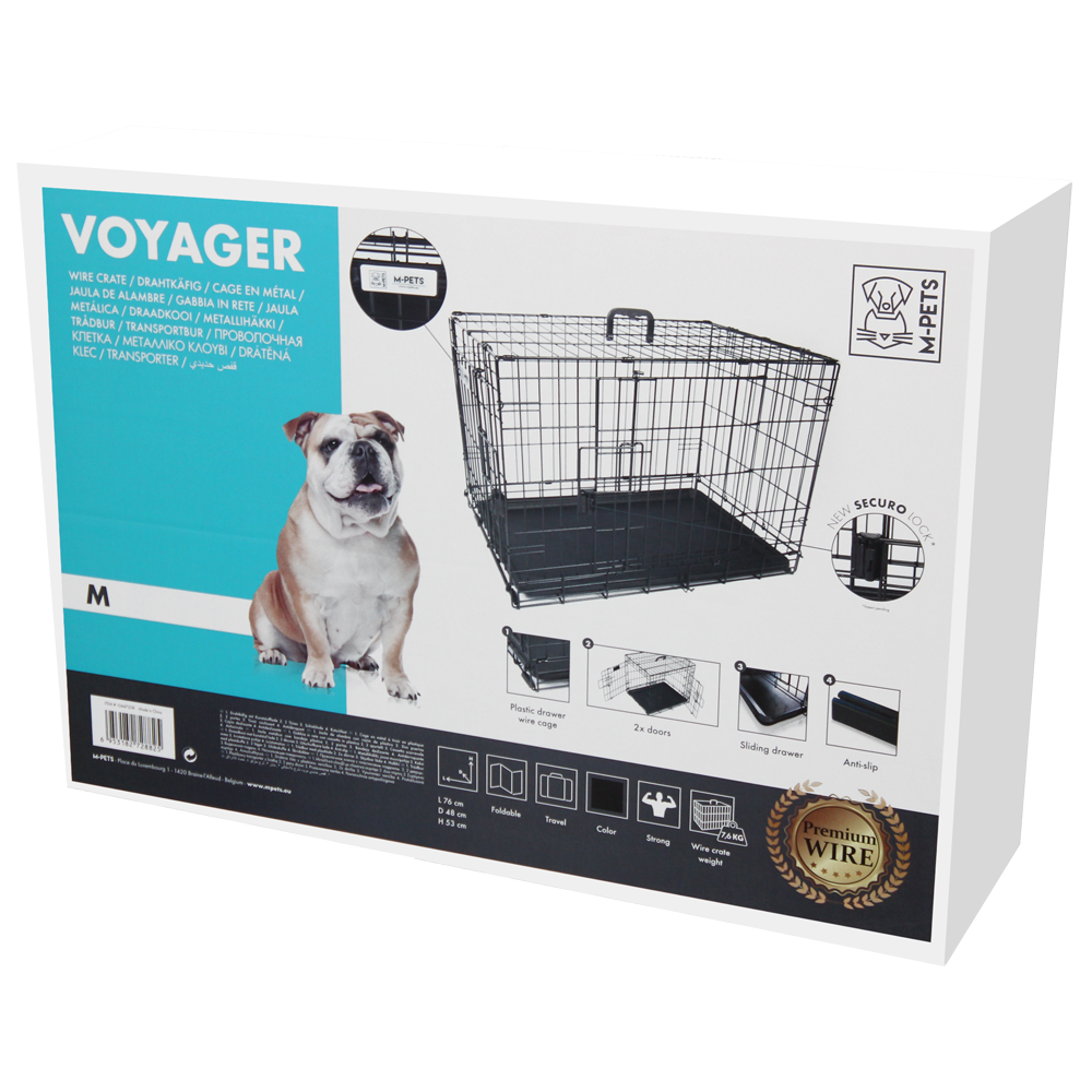 M-PETS Voyager Wire Crate Medium 76x48x73cm