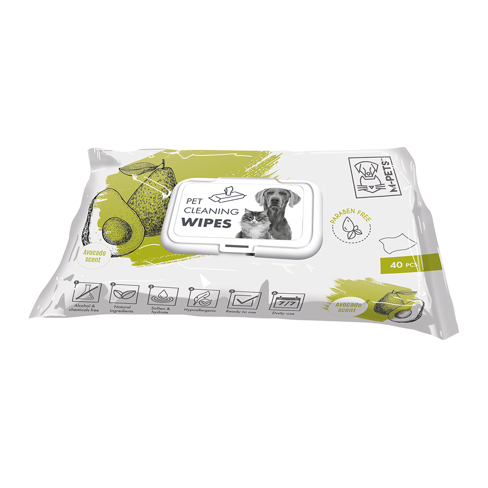 M-PETS Pet Cleaning Wipes Avocado 40pcs