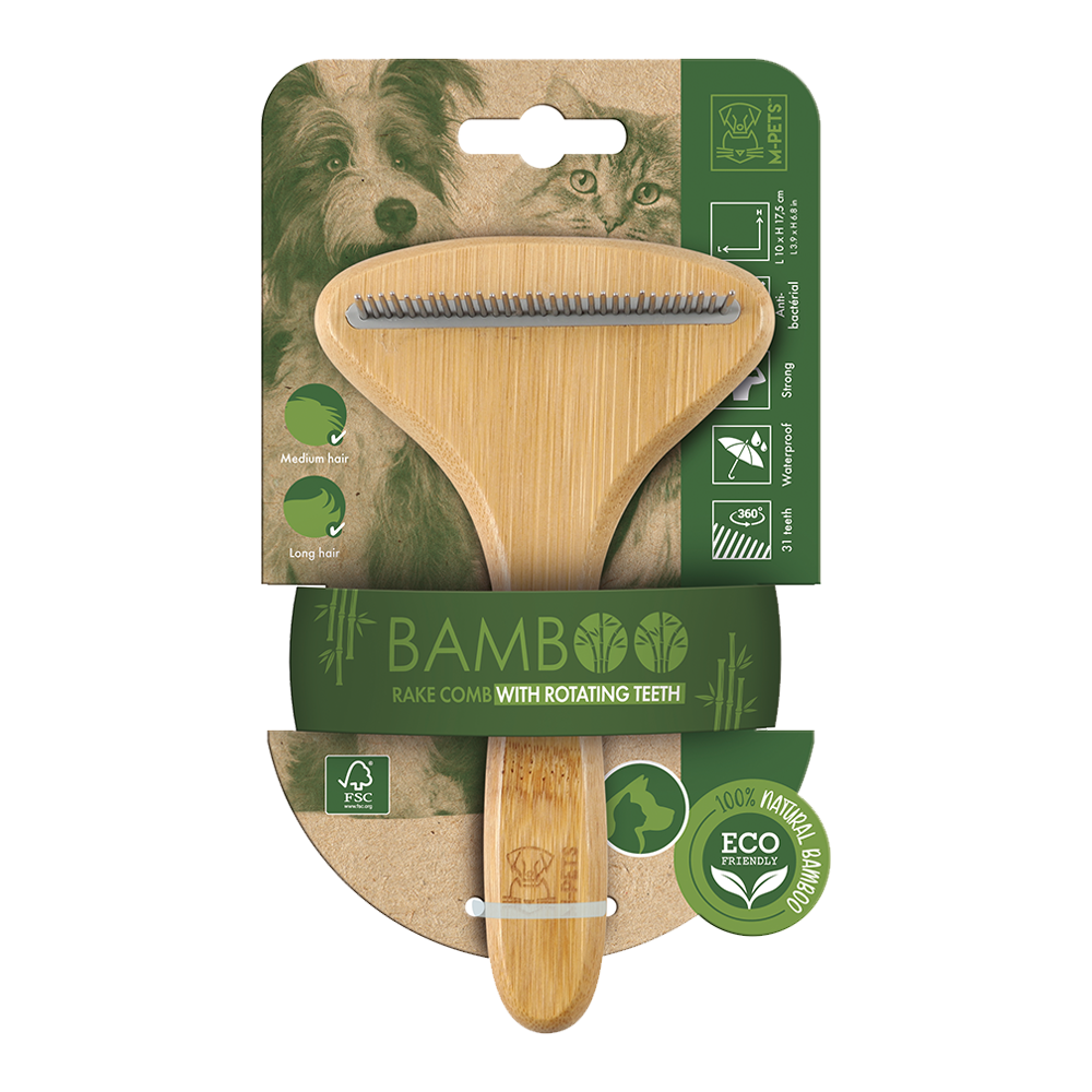 M-PETS Bamboo Rake Comb 31teeth