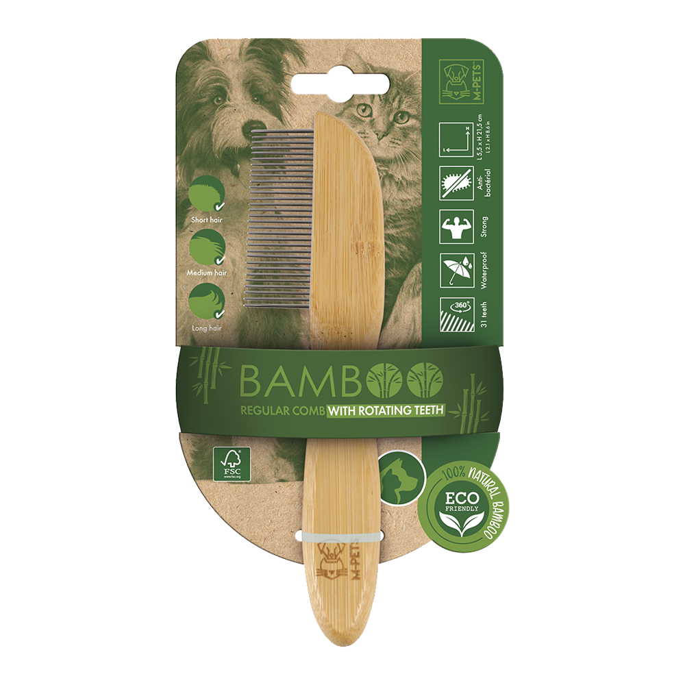 M-PETS Bamboo Regular Comb 31teeth