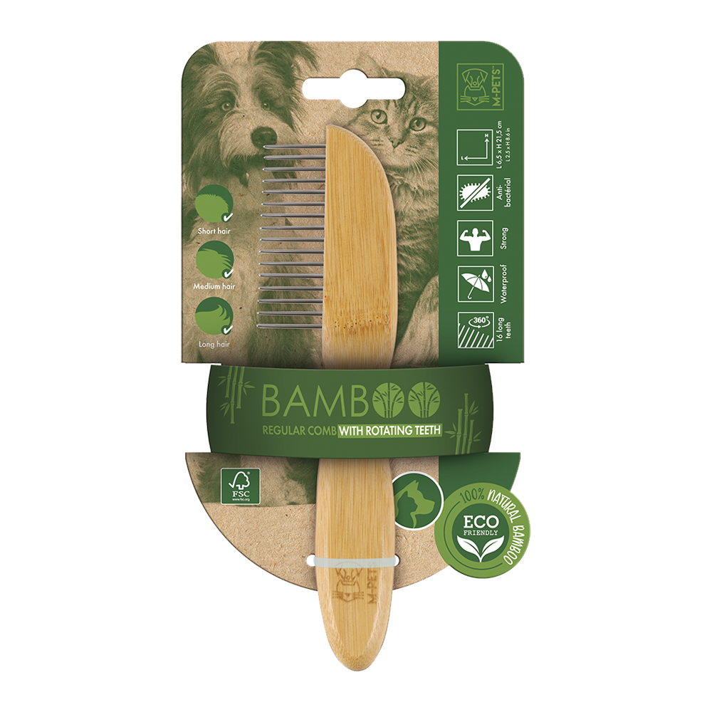 M-PETS Bamboo Regular Comb 16teeth