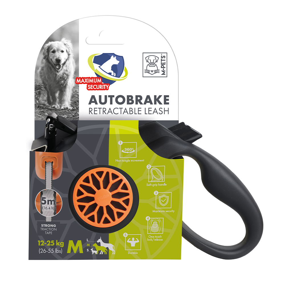 M-PETS Autobrake Retractable Leash Medium