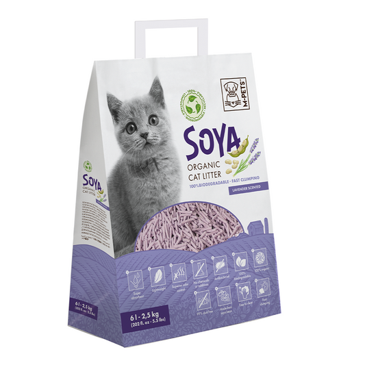 M-PETS Soya Organic Cat Litter Lavender Scented Biodegradable 6L