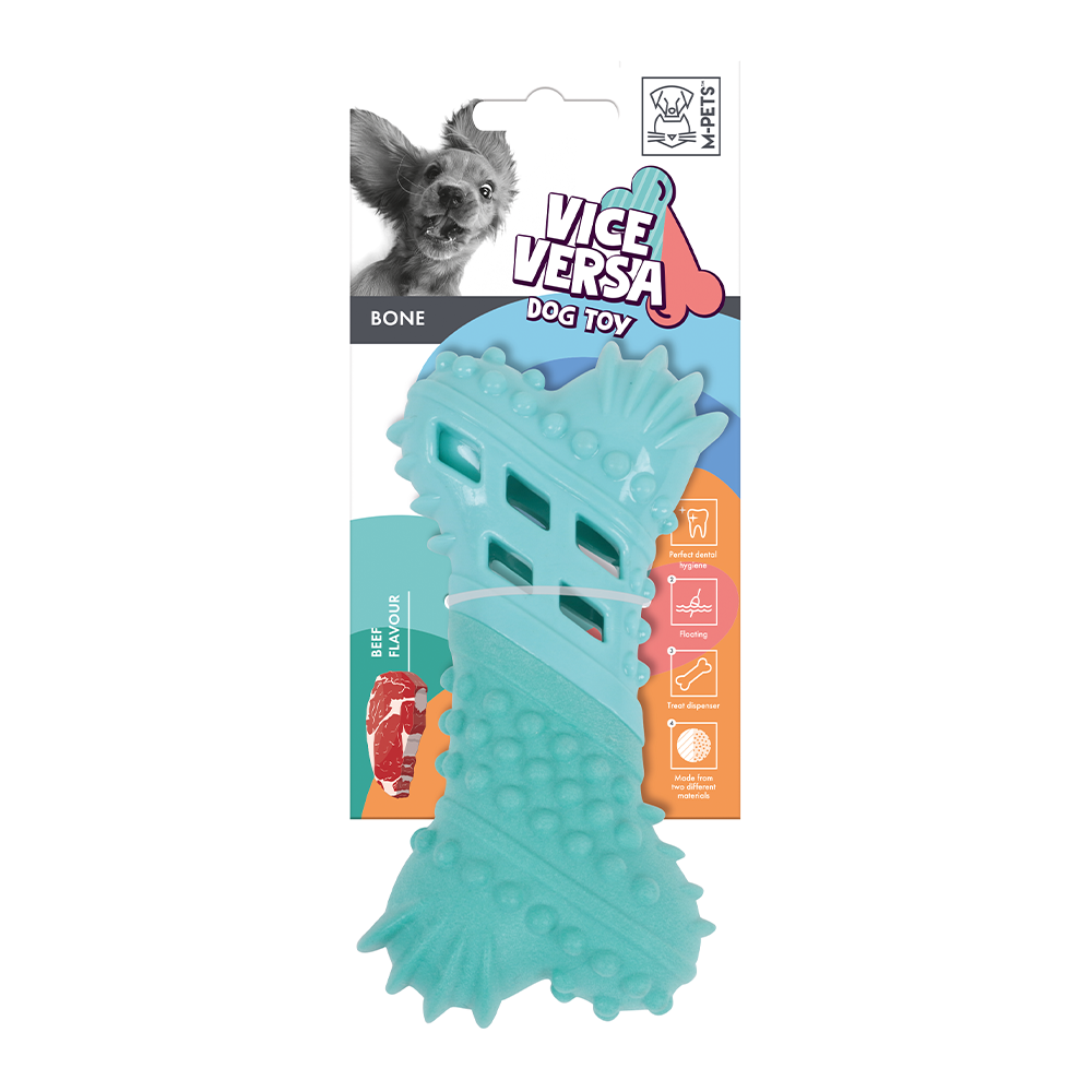 M-PETS Vice Versa Bone Beef Flavor Dog Toy Small