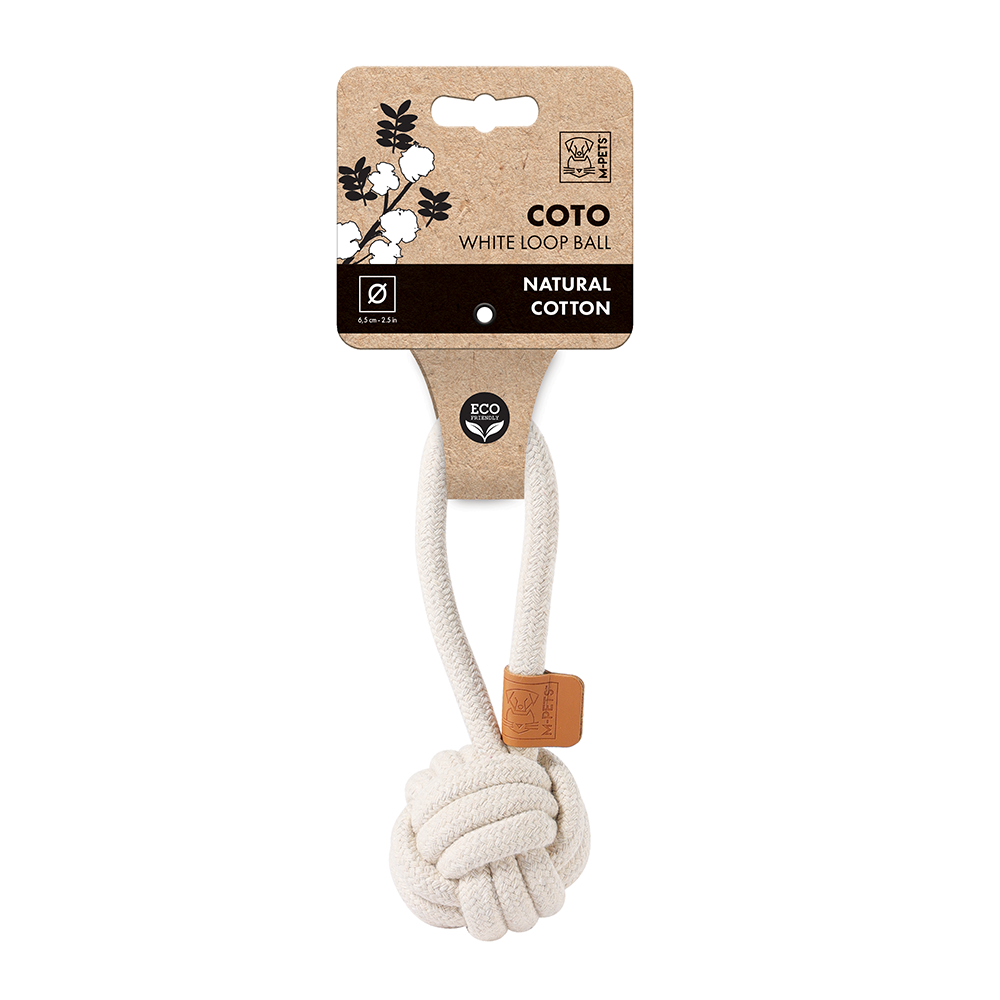 M-PETS Coto White Loop Ball Eco Friendly Dog Toy Small