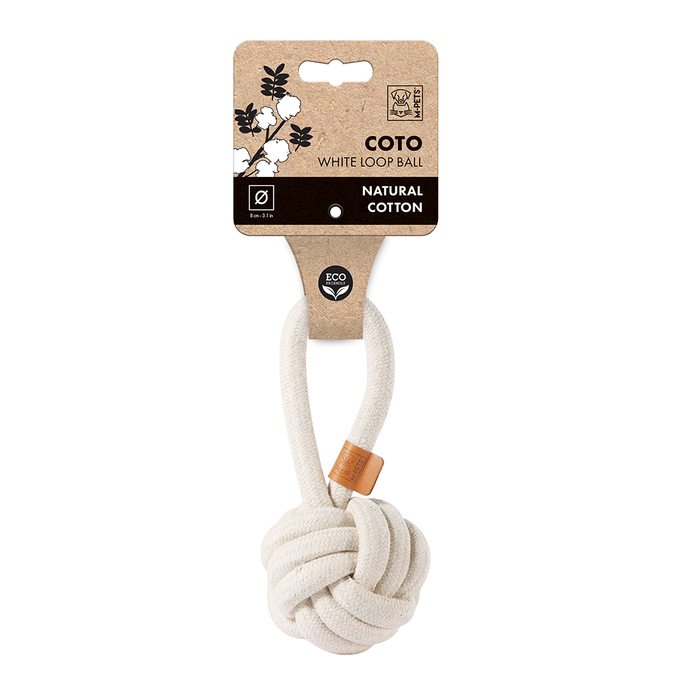 M-PETS Coto White Loop Ball Eco Friendly Dog Toy Medium