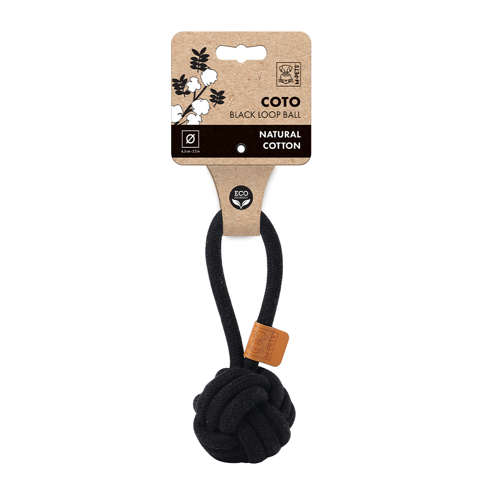 M-PETS Coto Black Loop Ball Eco Friendly Dog Toy Small