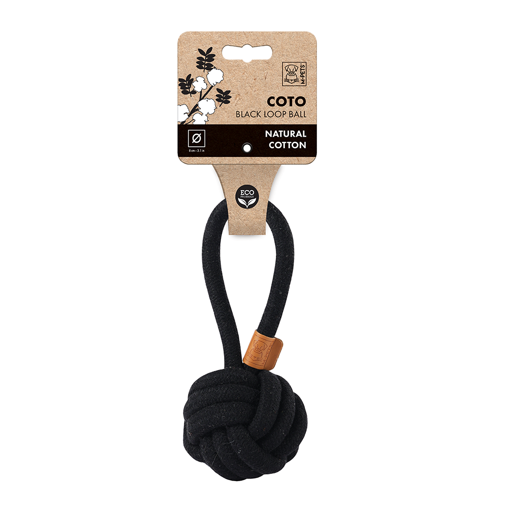 M-PETS Coto Black Loop Ball Eco Friendly Dog Toy Medium