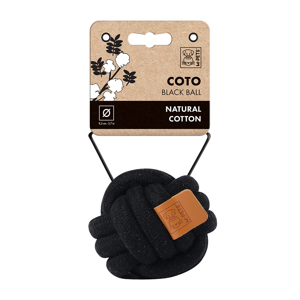 M-PETS Coto Black Ball Eco Friendly Dog Toy Medium